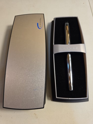 Vtg CROSS Century II FOUNTAIN PEN Chrome Medium, Stainless Steel NIB, USA
