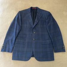 Isaia Napoli Blazer Mens EU 52R US 42R Blue P...