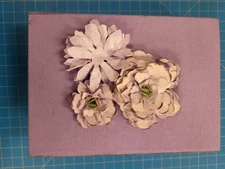 Handmade Decorative Box Purple Floral Design Keepsake Storage Organizer Gift