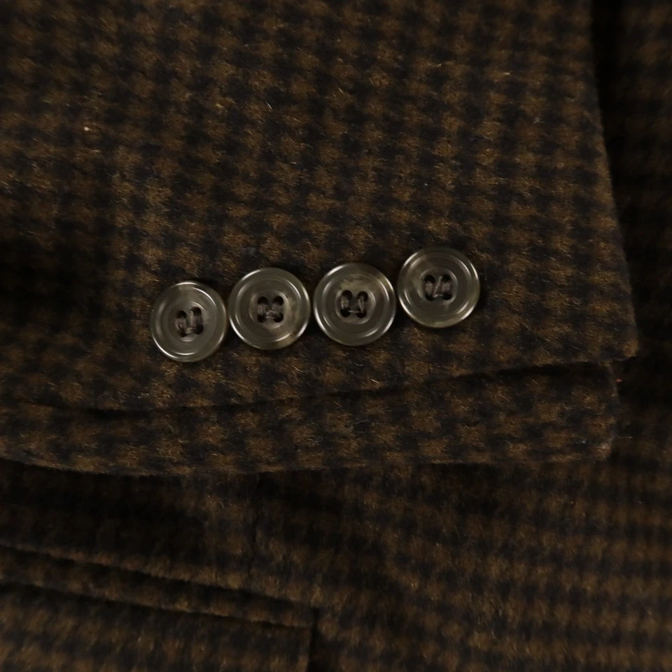 Chaqueta de tweed de colección M 41R verde a cuadros pata de gallo 100 % lana cachemir blazer franela Foto 4 de 4