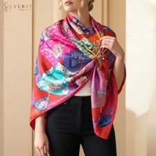 RARE VINTAGE HERMES Silk Scarf "Kimonos et Inros" Carre 90 by Annie Faivre