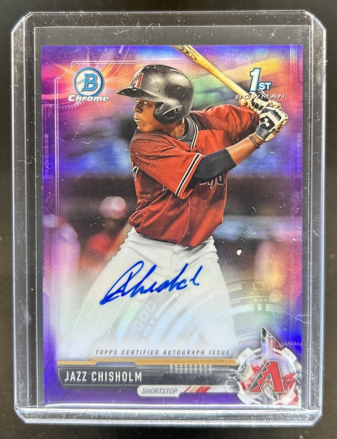 2017 Bowman Chrome Jazz Chisholm Auto 1st Purple Refractor #/250 Diamondbacks
