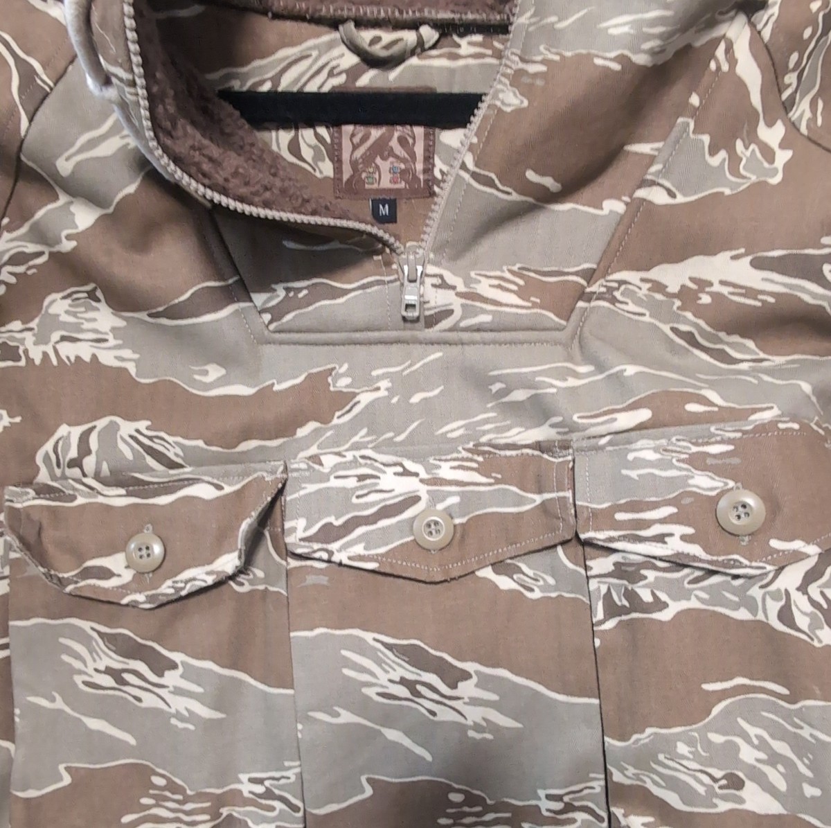Wrmfzy M69 field jacket desert tiger stripe camo sherpa lined