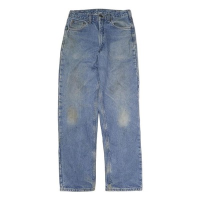 Carhartt Herren Relaxed Blue Denim W32 L34 Straight Leg Cotton Zip Jeans Workwear