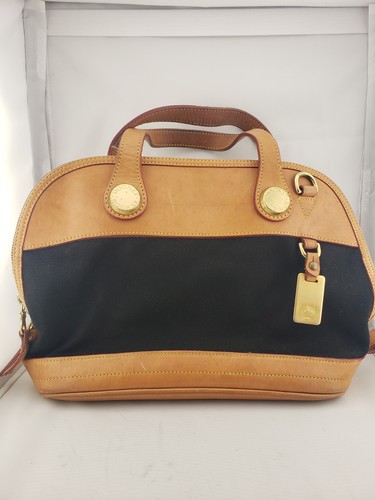 Dooney & Bourke Cabriolet Leather-Nylon Crossbody/Hand Bag Tan