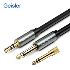 3.5mm 1/8" to 6.35mm 1/4" Audio Cable Braided Nylon Aux Cord for Guitar Speaker