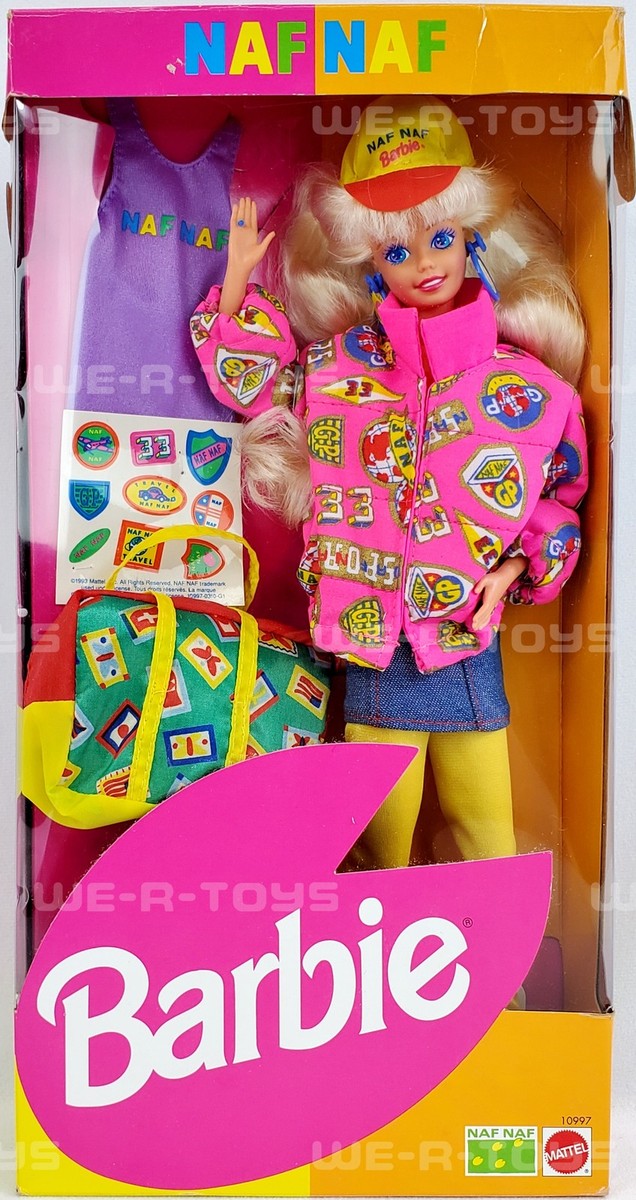 93's ❤︎バービー　Barbie ヴィンテージ　NAFNAF バービー人形 Barbie Naf Naf Travel Doll With Stickers 1993 Mattel No 10997 NEW