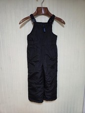 London Fog Snow Bib Ski Pants Youth Small 4 Black Insulated Adjustable Winter