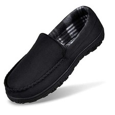Slippers for Men House Shoes Moccasin with Comfortable Memory Foam 11 Black