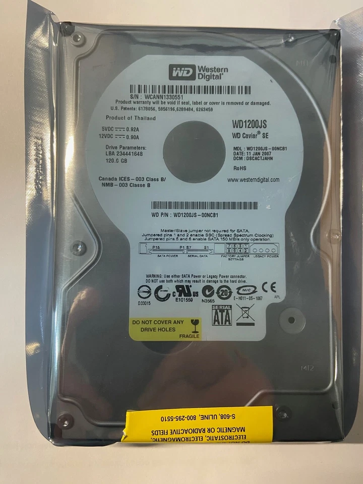 WD1200JS-00NCB1 - Western Digital 120GB 7200RPM SATA 3.5" HDD - Image 1 of 1