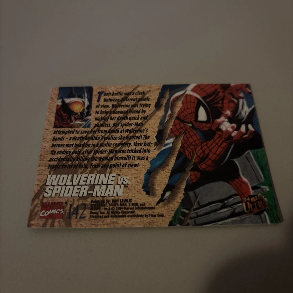 Fleer Ultra X-Men #142 Wolverine vs. Spider-Man 1994 🔥 Foto 3 de 4