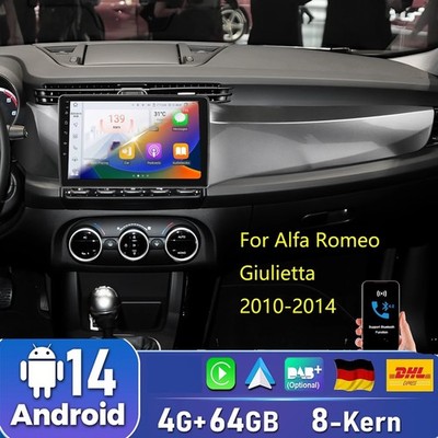 9'' CarPlay Autoradio Für Alfa Romeo Giulietta 2010-2014 Android14 4G+64G GPS DAB