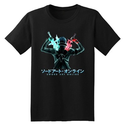 SAO Sword Art Online Anime MMORPG Men's T-Shirt Black S-5XL