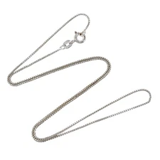 Vintage FAS Italy Sterling Silver 925 Box Chain Necklace 18"