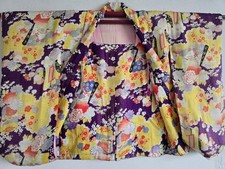 1930s,Antique Japanese Silk KIMONO Robe , Haori,Gown, Dressing,Lingerie, 110    