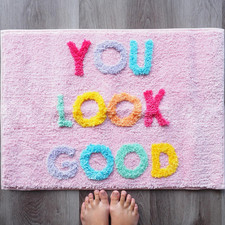 You Look Good Bath Mat Funny Cute Bathroom Rugs for Girls Hello Gorgeous Beautif
