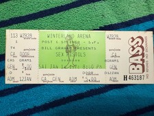 1978 Sex Pistols Final Concert Ticket Johnny Rotten Sid Vicious Sharp 1-14-1978
