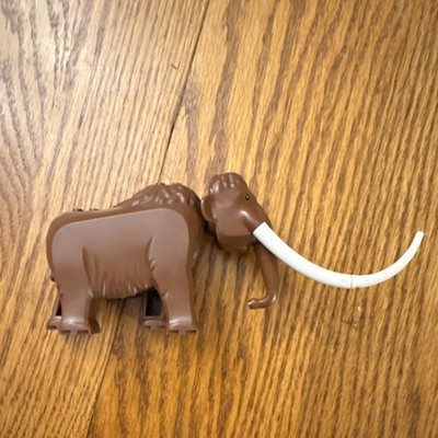 RARE- LEGO Mammoth Animal Figure From 60195 Set  Plastic Brown & One White Tusk 