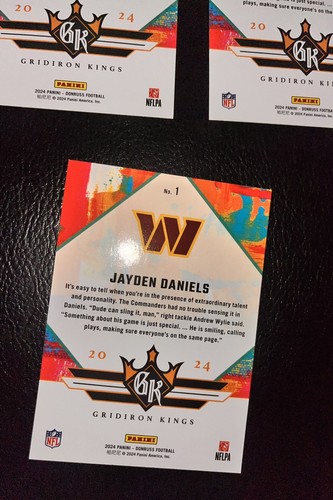 (3)ct LOT 2024 DONRUSS JAYDEN DANIELS ROOKIE RC GRIDIRON KINGS CLEAN PACK FRESH - Bild 6 von 6