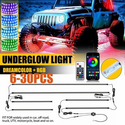 Double Row LED RGB Dream Lights Strips Neon Underglow Lamps APP & Remote US6-30x