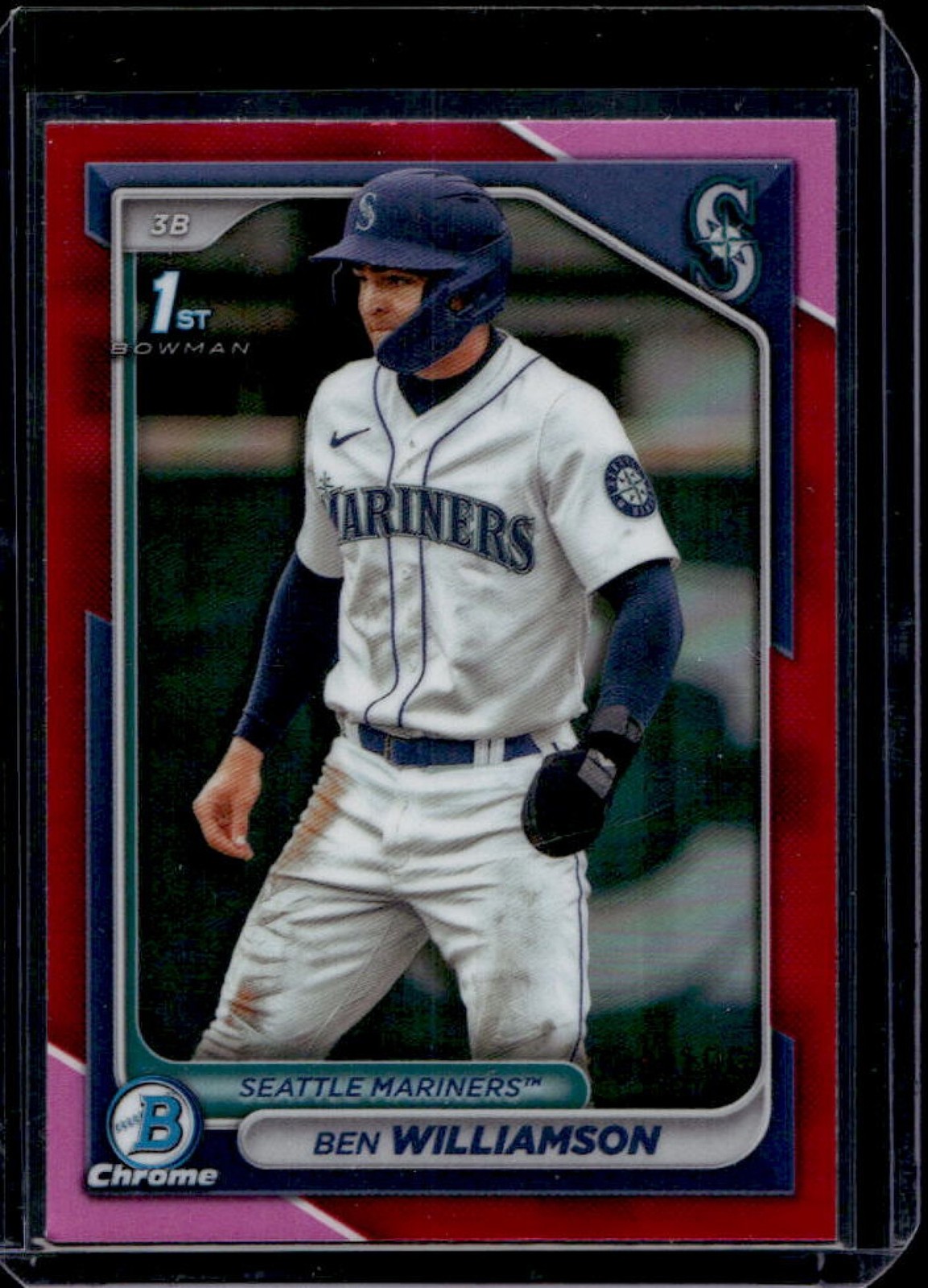 2024 Bowman Ben Williamson Chrome Fuchsia Refractor 1st Prospect #/199 Mariners