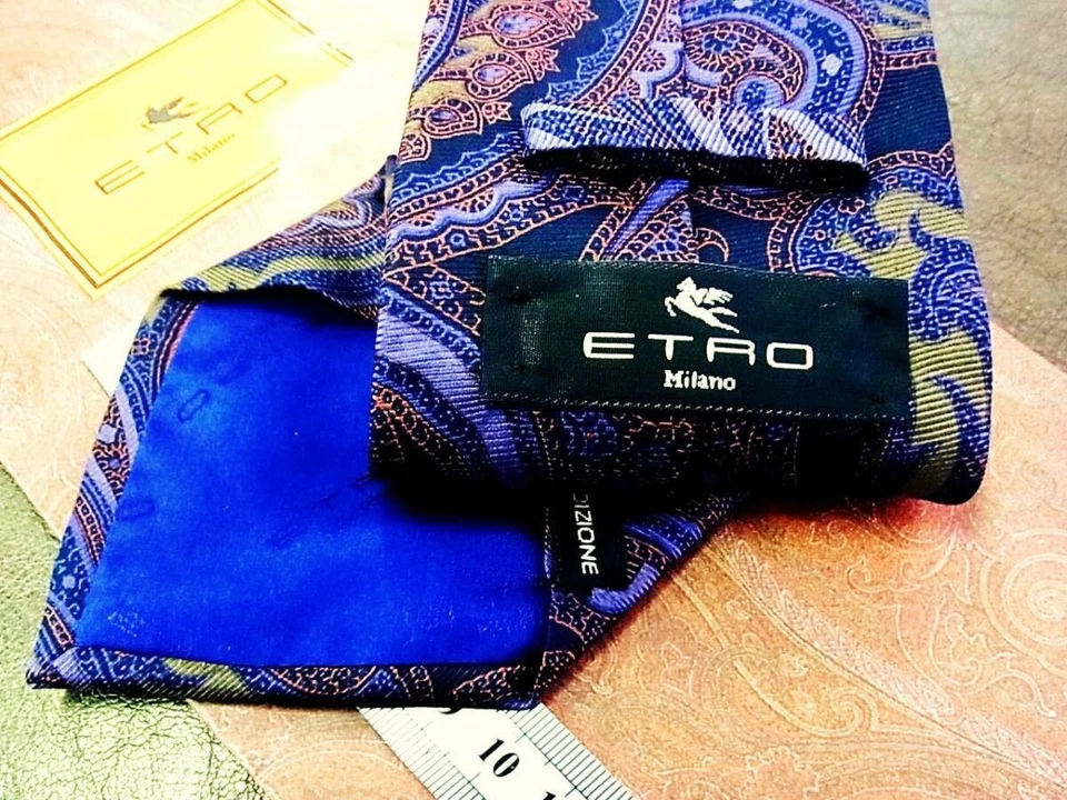 ETRO Italy ETO Used Necktie Tie Ties Mens Unisex SILL Multicolor Gorgeous H38 - Image 3 of 3