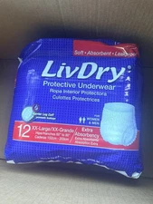 LivDry Adult XXL Protective Underwear Super Absorbent,  (12 Pcs)