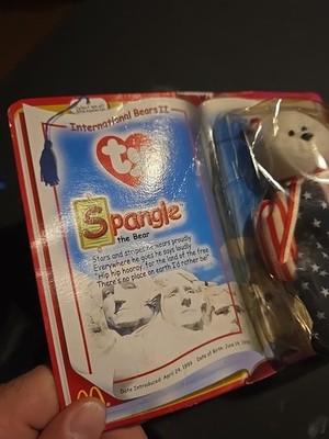2000 McDonald's Ty Teenie Beanie Babies Spangle The Bear International Bears II