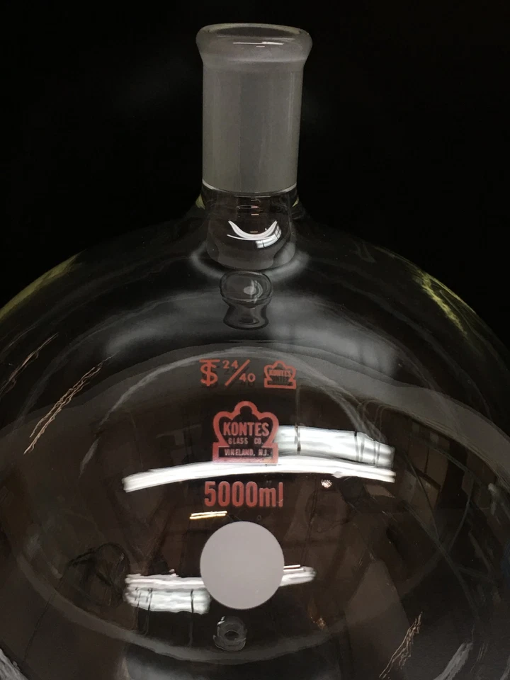 Kimble Kontes Cat Nº 601000-1024 5000 ml Frasco inferior redondo cuello único 24/40 Foto 2 de 4