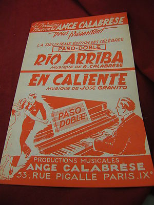 Partition Paso Doble Ange Calabrèse Rio Arriba En Caliente José Granito