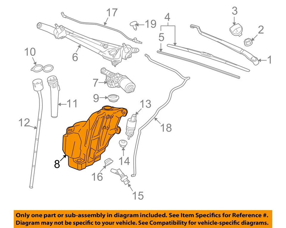 Used Washer Fluid Reservoir fits: 2016 Buick Lacrosse Grade A - Image 3 of 4