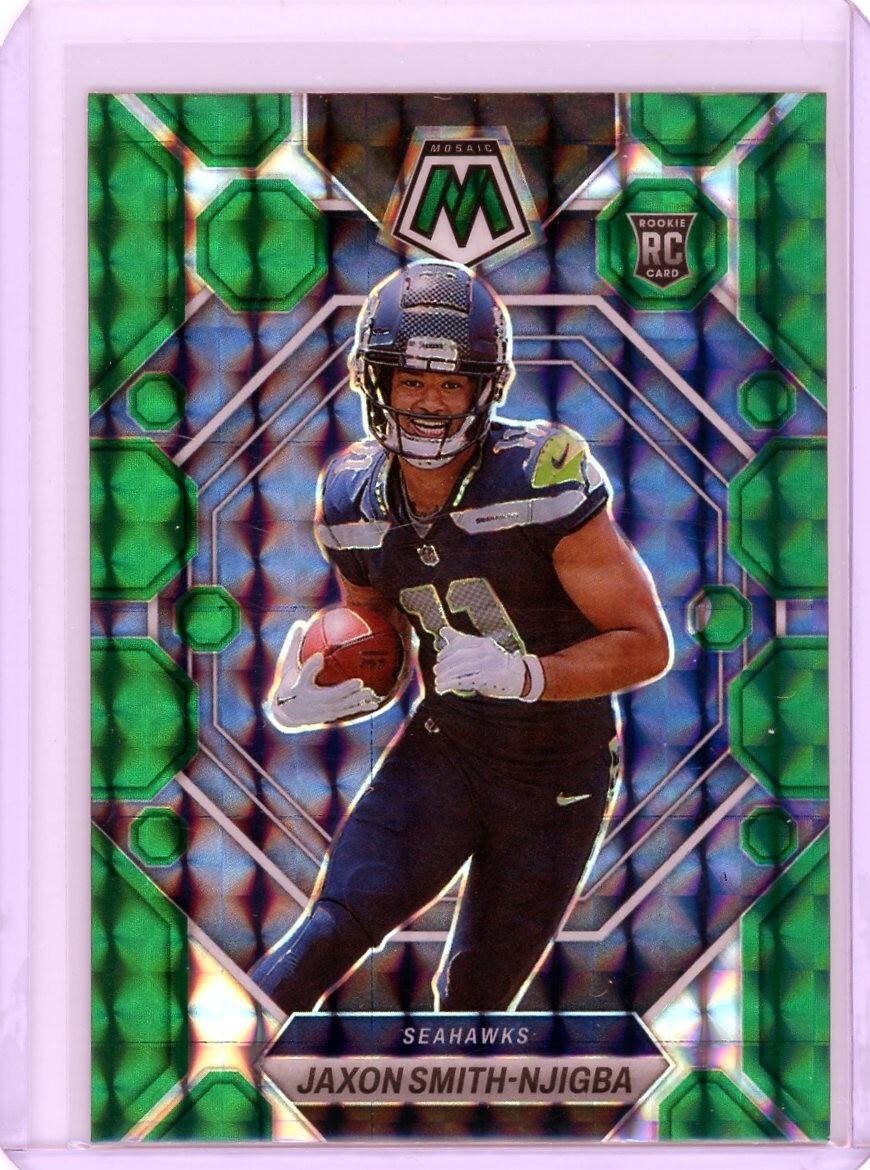 2023 Panini Mosaic Jaxon Smith Njigba Green Prizm Rookie RC #331 Seahawks