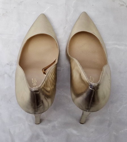 Impresionantes zapatos de tacón alto de cuero dorado NINE WEST Tatiana20 para dama Reino Unido precio de venta sugerido por el fabricante 89 GBP - Imagen 5 de 7