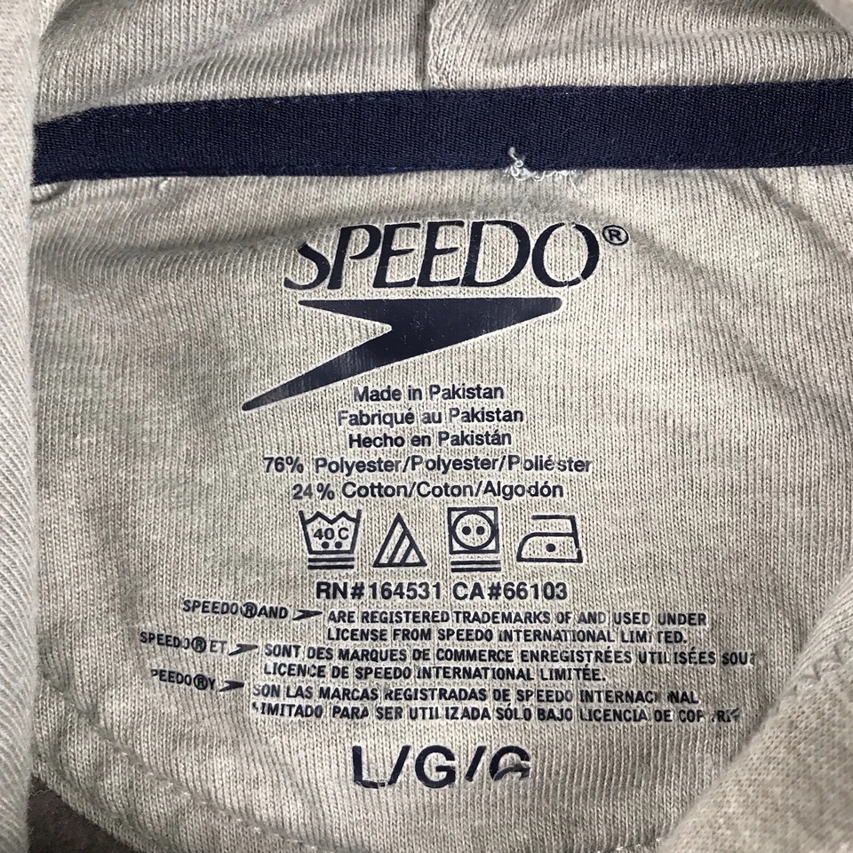 Speedo Sudadera con Capucha Para Hombre Grande Gris Polar Pullover Sudadera con Capucha Foto 3 de 4