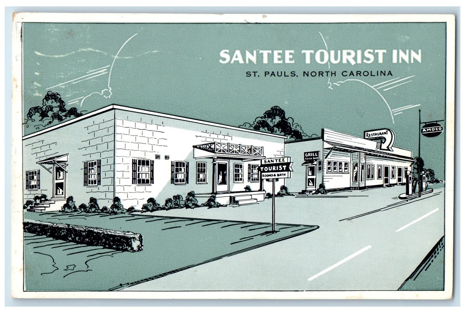 1962 Santee Tourist Inn & Restaurant View St. Pauls North Carolina NC
