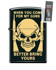 Zippo 2709 When You Come For My Guns Better Bring Lighter + FLINT PACK