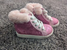NEW JUICY COUTURE Girl's Toddler Size 6 Furry Boots Pink Sparkle Lil Westale