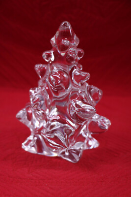 Art Glass Clear Crystal Christmas Tree Figurines Made In France