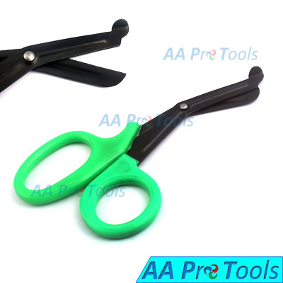 Green EMT and Trauma Shears 7.5'' Fluoride Coated Blades Medical Scissors 1-Pack