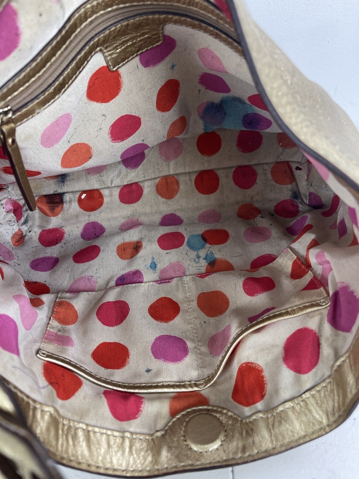 Kate Spade Gold Metallic Leather Hobo Shoulder Tote Bag Purse Handbag eBay