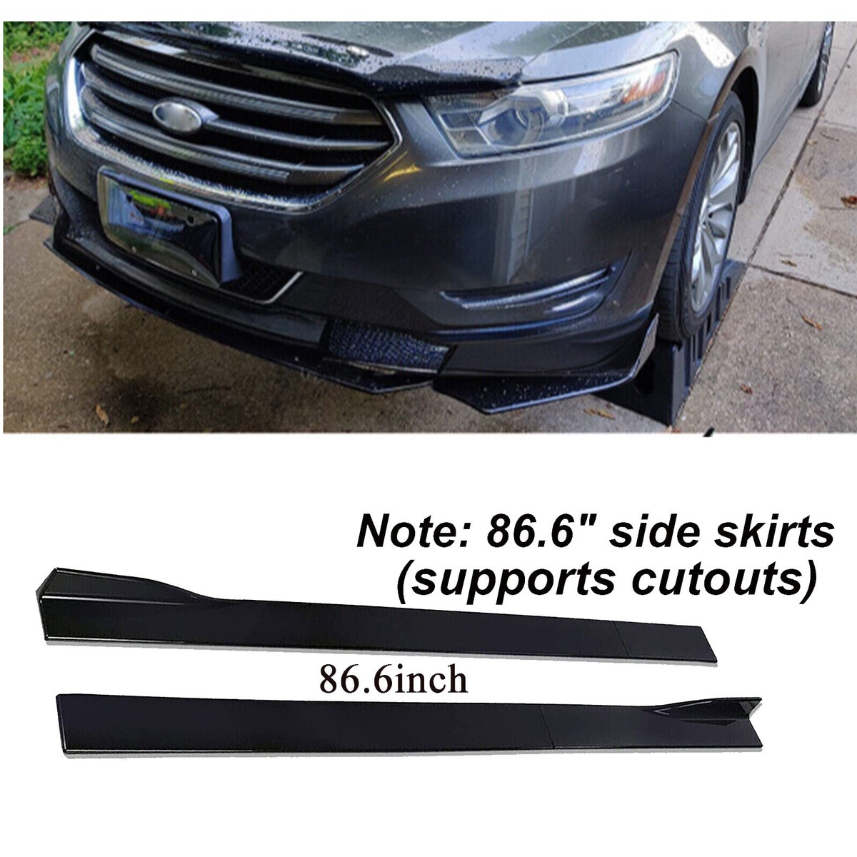 For Ford Taurus SHO Fit 86.6''Side Skirt Splitter Extension Rocker
