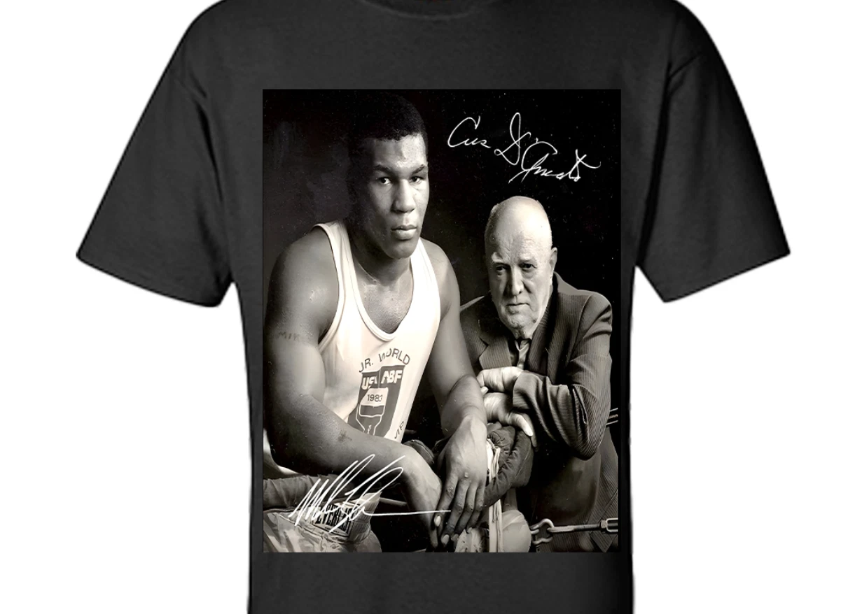 Mike Tyson Signed Reprint T-Shirt, featuring Mike Tyson and Cus D'Amato
