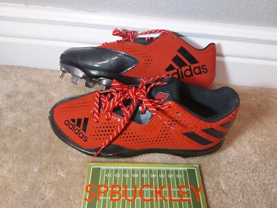 Adidas Adizero Black & Red baseball Cleats with Louisville Cardinals Logo adidas Black 11 US Baseball & Softball Shoes & Cleats for  main image 2