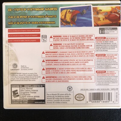 RAYMAN ORIGINS Nintendo 3DS Complete W/ Game Book, Cartridge