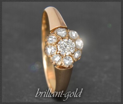 Antiker Diamant Ring mit 0,60ct, 750 Rotgold, Damenring / Verlobungsring um 1900