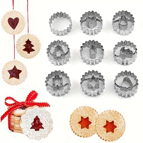 9 Pcs Cookie Cutter Stainless Steel Biscuit Mould Pastry Baking Cake DIY Decor - Picture 2 of 11