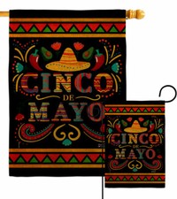 Fiesta de mayo Burlap Garden Flag Summertime Cinco Decorative Yard House Banner