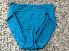 Vintage Soma Sensuous High Leg Turquoise Blue Bikini Panty Size M
