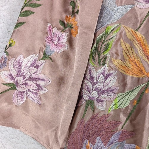 ASOS Copri kimono donna rosa raso ricamato floreale floreale taglia 6 - Foto 3 di 9