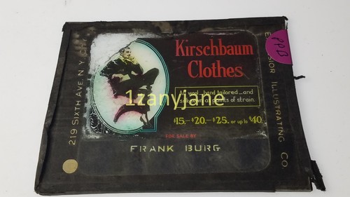 PPB Glass Magic Lantern Slide Photo KIRSCHBAUM CLOTHES FRANK BURG
